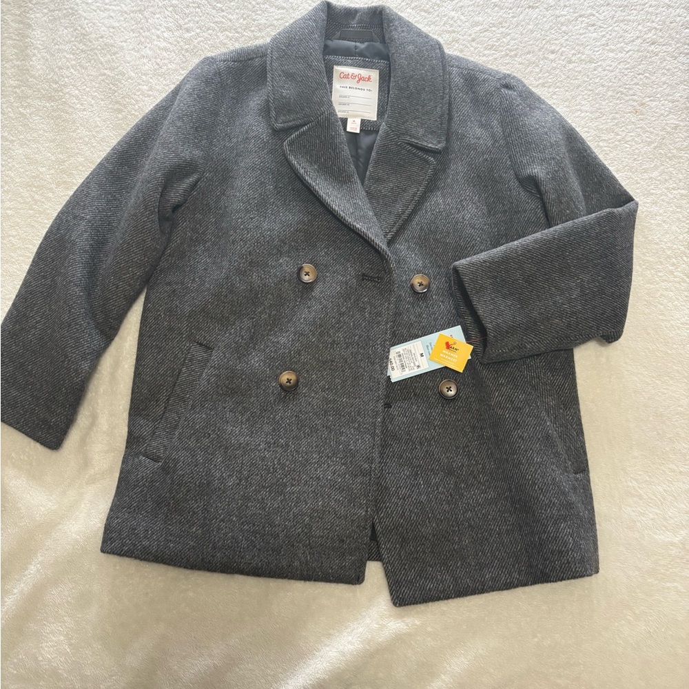 Cat & Jack Charcoal Double-Breasted Peacoat for Kids